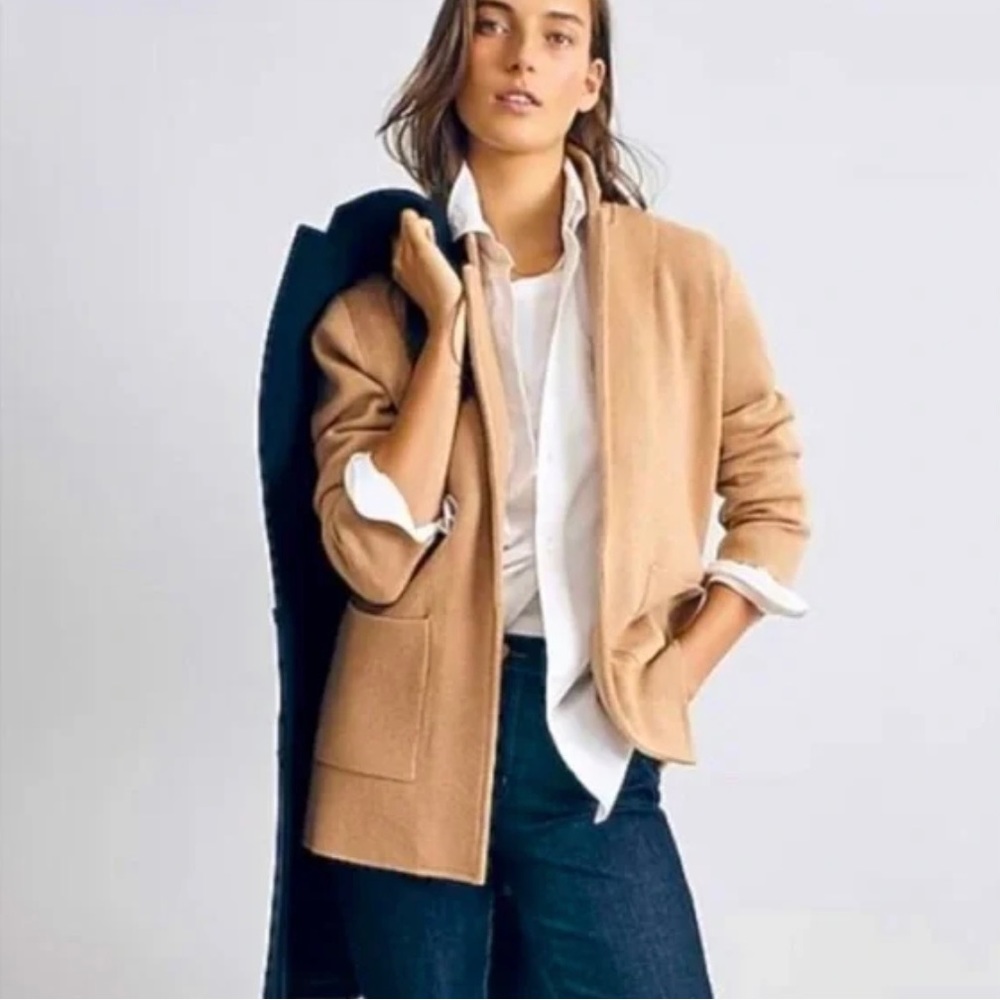 J. Crew Tan Blazer Merino Wool Sweater, Size Small